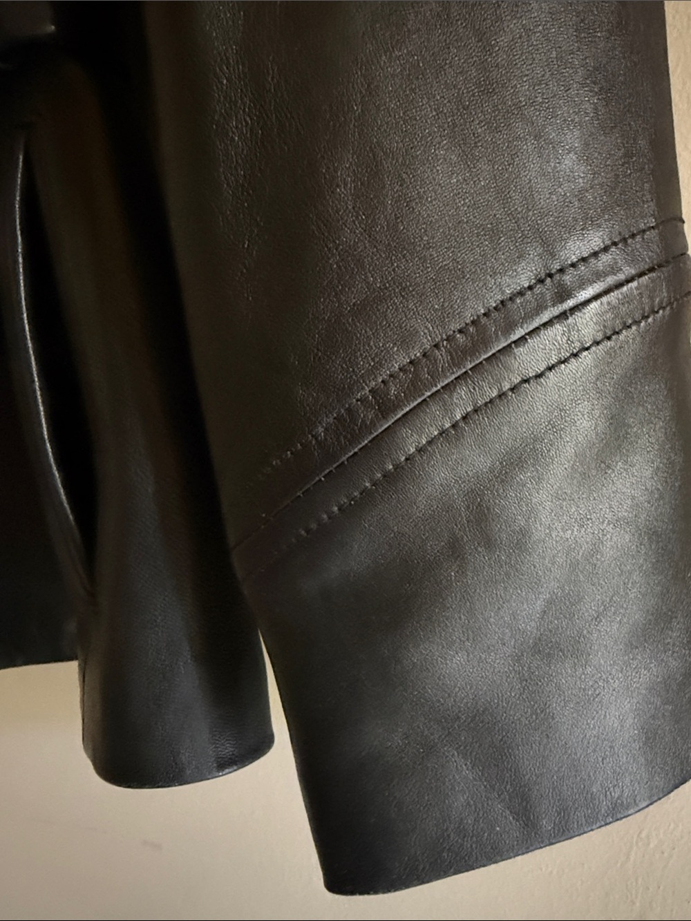 Kenneth Cole Vintage Reaction Black Leather Belted Women’s Jacket Size Medium - Picture 7 of 9